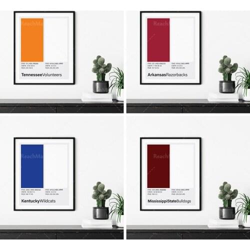 University Pantone Poster, Pantone Printed Wall Art, Pantone Wall Art, Minimalist University Dormitory Decoration