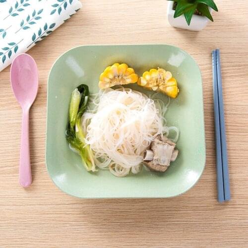 YUJIE Vintage Wheat Straw Dish Plate Steak Saland Plates Kids Children Dish for Kitchen Supplies Tools