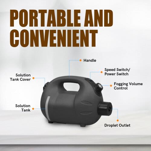 XPOWER Portable Electric ULV Fogger Machine Sprayer Hotels Disinfection Home Sterilizat Residence Office Industr QE Clinic