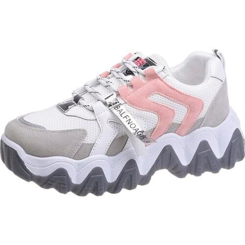 Shoes Woman 2020 Spring New Casual Shoes Female Students Breathable Increased Thick Bottom Chunky Sneakers Women Shoes Plus Size