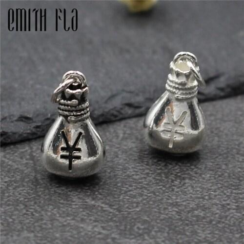 Emith Fla 100% 925 Sterling Silver Money Bags Charm Fit Original Bracelet Necklace Authentic DIY Pendant Jewelry Accessories