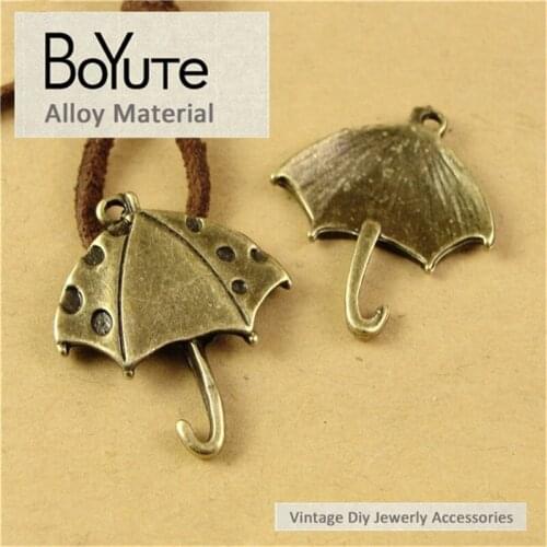 BoYuTe (60 Pieces/Lot) 27*22MM Antique Bronze Plated Umbrella Pendant Diy Handmade Jewelry Findings Accessories Wholesale