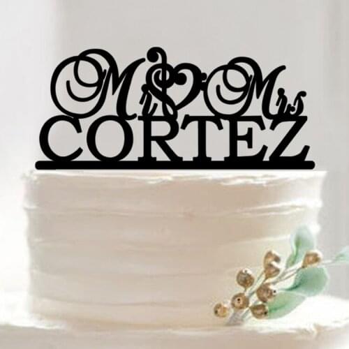 100pcs/lot Creative SOON TO BE MRS CORTEZ design wedding cake inserted card Wedding Cake Topper Party Cake Decorations