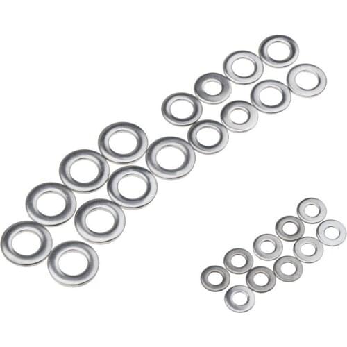 105PCS M3/M4/M5/M6/M8/M10 304 Stainless Steel Washers 6Sizes Plain Washers Metric Flat Gasket Kit Assortment for Hardware