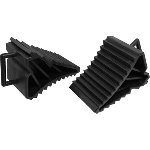 2 Pcs Antislip Vehicle Car Truck Wheel Tire Chock Stop Block Black