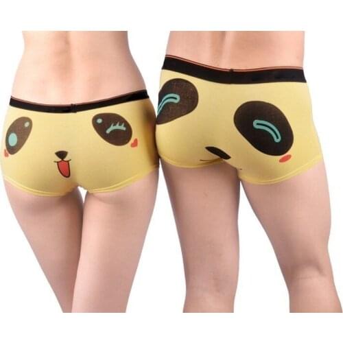 2pcs/lot bamboo fiber cartoon smiling face lovers underpants Lovely fashion Panties for Mens and womens Underwear