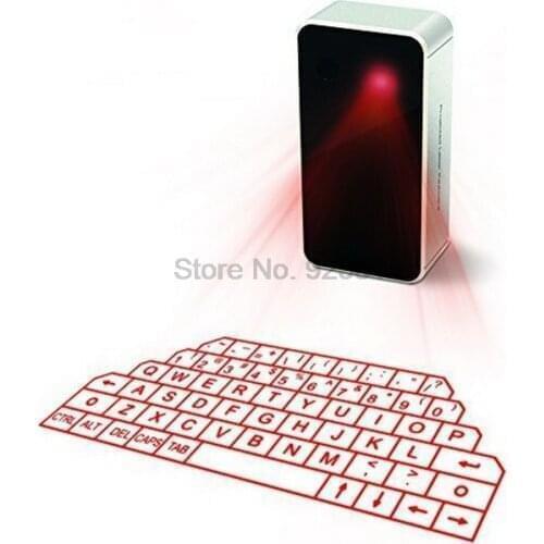 By dhl or ems 50 pcs Wireless Bluetooth Virtual Laser Projection Keyboard English Ultra Portable Mini Keyboard