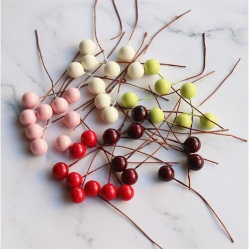 12colors 50pcs gold silver Artificial Berry DIY Christmas Garland Wreath headware Accessories wedding flower Party Decoration