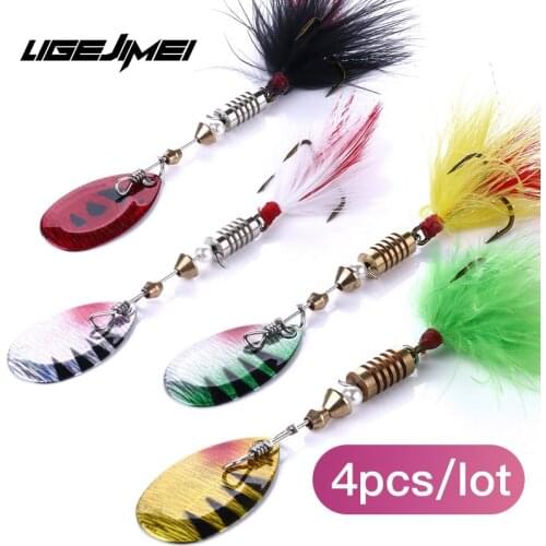 Spinner Bait Metal Jig 4pcs/Lot Fishing Lure Set 70mm 5.5g Trout Spoon-Lure Isca Artificial Superficie Wobler Spinner-Lure Bass