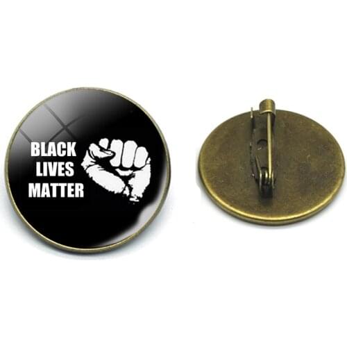 I Can't Breathe George Floyd Black Lives Matter Badge Jewelry Fight For Equality Glass Bronze Brooch Clothing Bag Accessory Gift