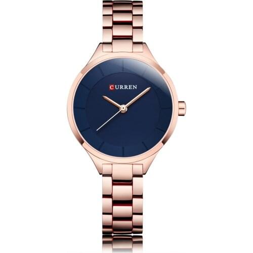 Top Luxury Brand Curren Quartz Watch For Women Rose Gold Steel Band Simple Dial Fashion Ladies Watches Female Clock Reloj Mujer