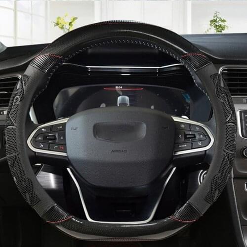 Car Steering Wheel Cover D Shape For VW GOLF 7 8 2015 JATTA Passat Tiguan For Nissan Qashqai J11 X-trail T32 Geely Atlas 2016