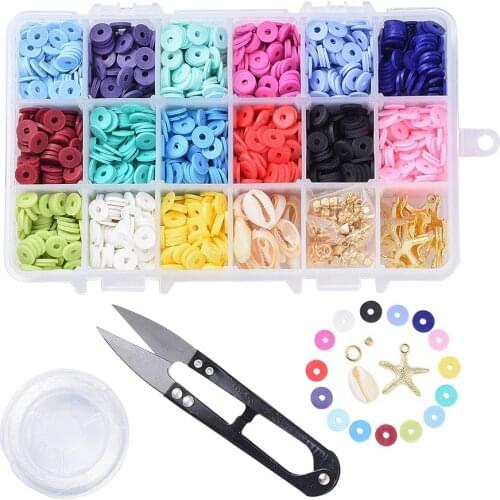 Color Polymer Clay Pieces with Tools Combination Handmade Polymer Clay Bracelet Jewelry Accessories DIY Beaded Set diy