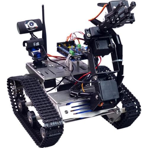 DIY Wifi Rrobot Smart Car Robots Wifi Video Control Tank with Camera Gimbal Compatible with Arduino 2560