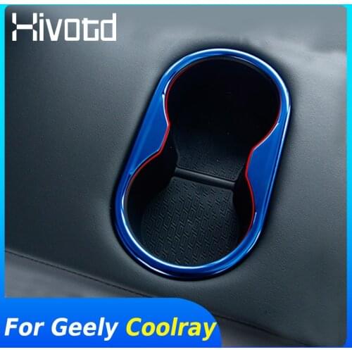 For Geely Coolray SX11 2020 Interior Frame Cover Decoration Rear Car Cup Holder Panel Usb Charger Trim Armrest Storage Box Strip
