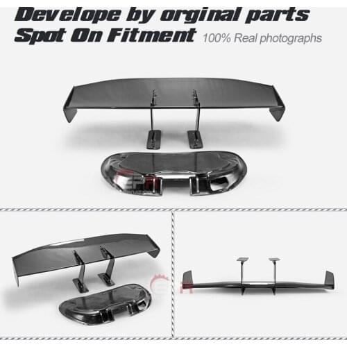 For Nissan R35 GTR 2008 On VTX7 Type Carbon Fiber Rear GT Spoiler With Base Glossy Finish Trunk Splitter Wing Fibre Racing Kit
