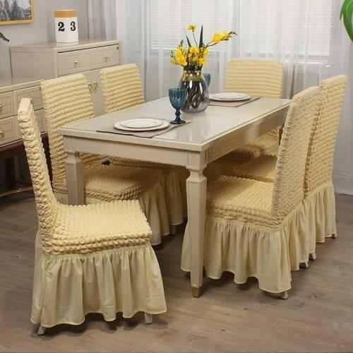 Elastic Dining Chair Cover Household Banquet Wedding Hotel Universal Removable Striped Long Hem Chair Backrest Integrated Cover