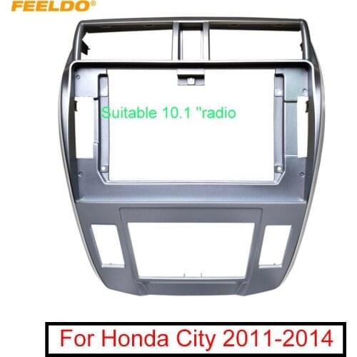 FEELDO Car Stereo Audio 2Din Fascia Frame For Honda City 10.1" Big Screen Radio Dash Fitting Panel Frame Installtion Kit
