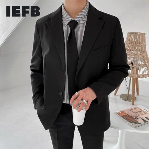 IEFB /mens wear Korean style casual small suit coat 2021 spring handsome single breasted blazer coat trendy clothes male 9Y3448