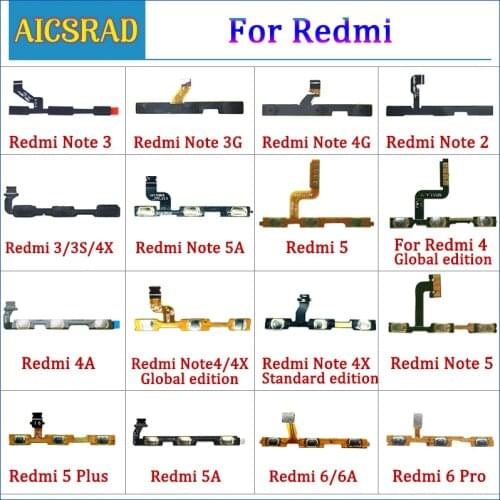 Volume Button Power Switch On Off Button Flex Cable For Xiaomi Redmi 3S 4A 5 Plus Note 2 5A 4 3 Pro Special Edition 4X Global