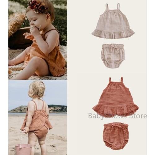 Baby Girls Clothes Set 2021 Summer JK Brand Toddler Tee Tops Bloomers Shorts Suit Cotton Sisters Matching Outwear Infant