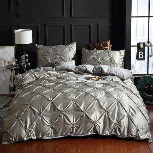 Bedding Set Comfortable Quilt Cover Pillowcase Bed Linen Set White/Gray Adults Bed Duvet Cover Set CN Queen