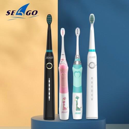 SEAGO Electric Tooth Brush Family Set Waterproof Rechargeable Electronic Toothbrush Automatic Toothbrush Set Dental Cleaning