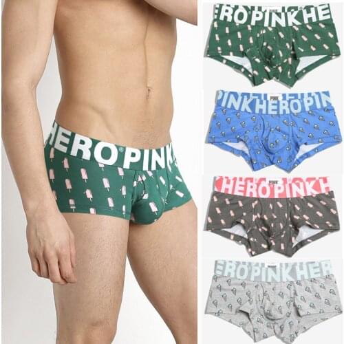 New Pink Heroes Cotton Men Boxer Shorts Fashion Underwear High-quality Men Panties Male Underpants Comfortable