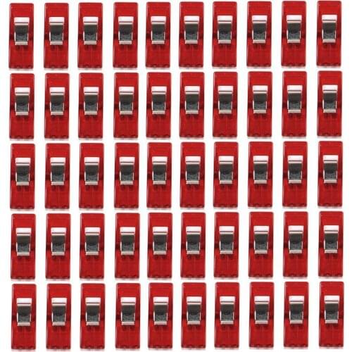 New 50pcs Red&White Wonder Plastic Sewing Knitting Clips Clamps DIY Craft Crochet