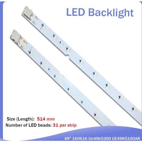 New Kit 2 PCS 31LED 515mm LED backlight strip for Samsung Louvre 49 160628 R L Diamond BN96-4659A 4660A BN95-03721A UE49K5100