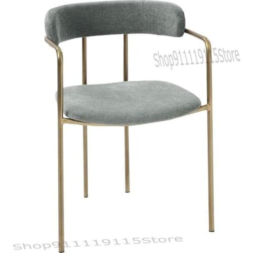 Nordic Dining Chair Modern Simple Milk Tea Coffee Shop Iron Art Back Chair With Armrest Manicure Leisure Office Reception Chair