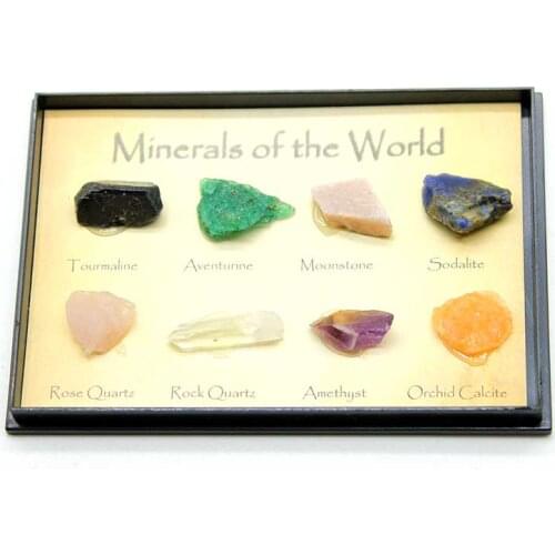 Wholesale Natural Semi-precious Stone Crystal Ore 8Pcs/Box Minerals Of The World Energy Healing Stones Marking