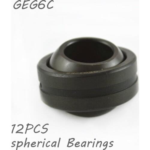12pcs Spherical Bushing Plain Bearing Bearings GEG6C 6mm ID shaft