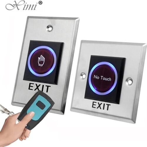 Remote control Smart IR Sensor Push Buttons No Touch Infrared Door Exit Push Release Button Switch for Access Control system