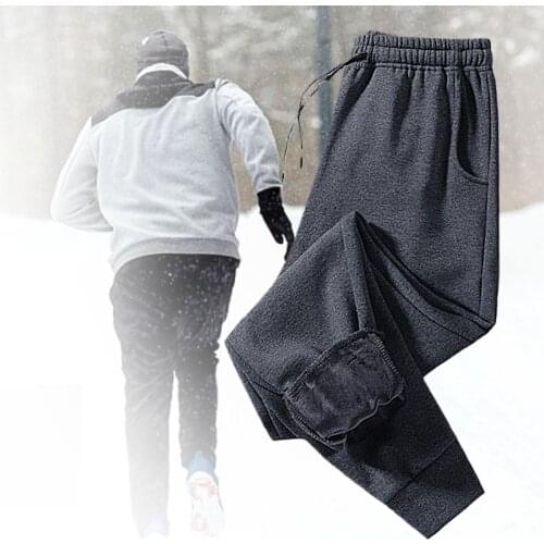 Plus Size M-8XL Thicken Sweatpants Winter Mens Plush Liner Pants Heavy weight Warm Trousers Male Ankle Tied Casual Sports Pants