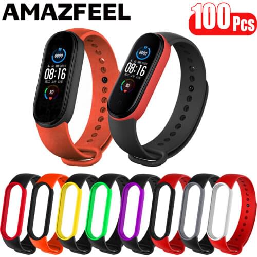 100Pcs/Pack Mi Band 5 Bracelets Strap For Xiaomi Mi Band 5 Smart Wristband Bracelet Wrist Strap For Xiaomi MiBand 5 Wrist Band