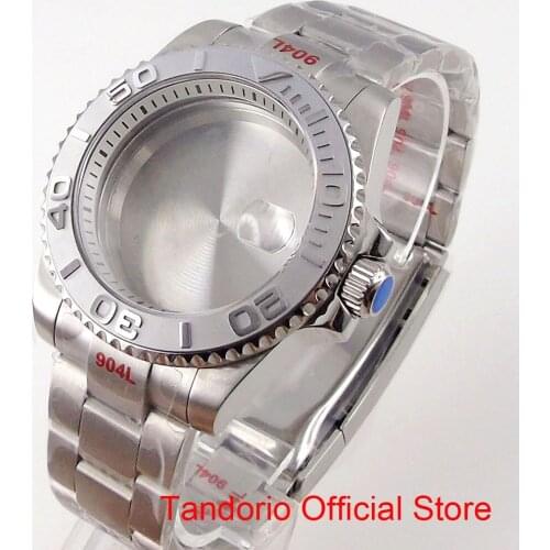 40mm silver ceramic bezel Watch Case fit for NH35 NH36 7S26 2824 20ATM watchproof