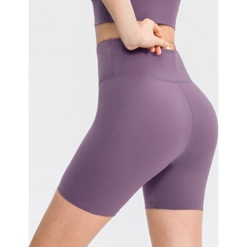Womens New Nude Yoga Shorts High Waisted Workout Shorts Quick Dry Cycling Shorts Female Running Fitness Shorts