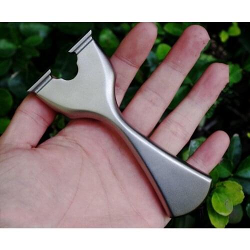 High-end Pure Titanium Alloy Tc21 Traditional Slingshot Catapult with Flat Leather Outdoor Hunting Shooting Competitive Bow
