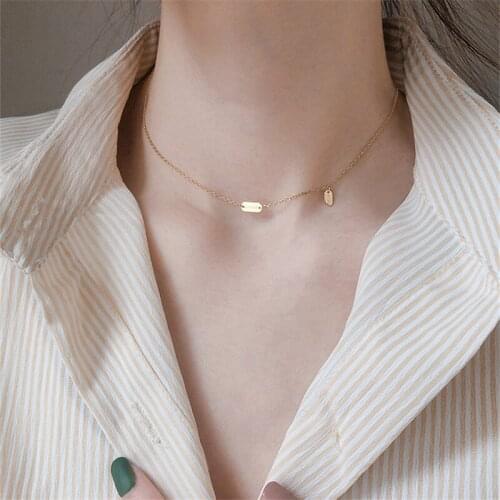 2020 New Arrival Female 925 Silver Necklace For Women Jewelry Trendy Letter Gold Chain Necklace Women Clavicle Accessories Hot