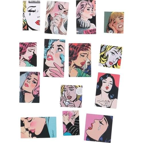 14Pcs/Pack Funny Retro Beauty Stickers Scrapbook DIY Diary Albums Notebook Decor Classic Toys for Baby Kids