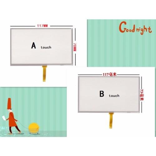 2pcs/lot 5 Inch Touch Screen welding 117mm*70mm for AT050TN33 Small five inches Teclas E road navigation MP45 LH980N GPS