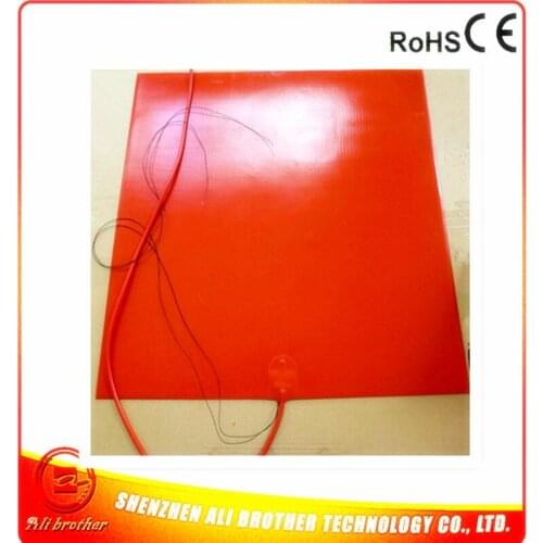 610* 610*1.5mm Silicone Rubber 3D Printer Heater 220v 800w adhesive 1sode Built-in 100k thermistor 1000mm lead wire XD-H-M-166