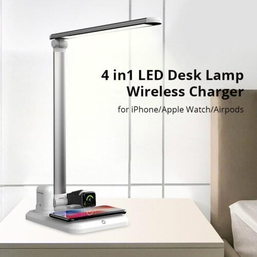4 In1 Multifunctional LED Desk Lamp Wireless Charger Three Lighting Modes Touch Switch Night Light Eye Protection Lamp