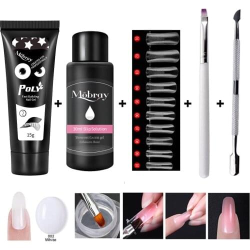 5pcs/lot Nail Polish Gel Nail Kit 15ml Quick Building UV Nail Polish Gel Slip Solution Nail Tool Art Set