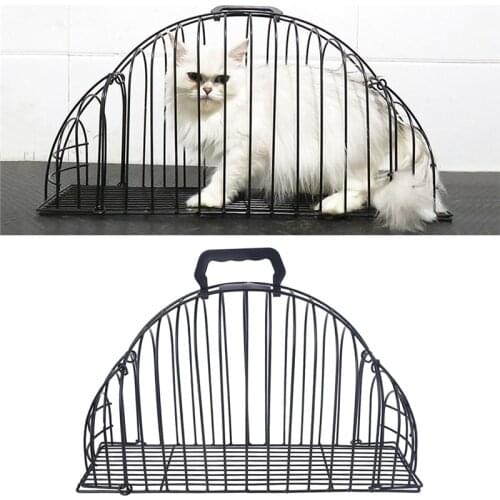 Anti-grab Kitten Washing Bathing Metal Cage 2 Door Lightweight for Cat Shower Bath Hair Dryer Pet Supplies