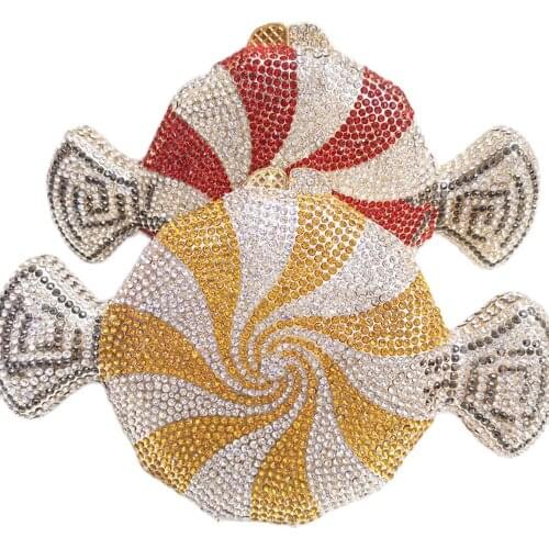Chaliwini Candy Evening Bags for Women Clutch Crystal Formal Party Cocktail Rhinestones Minaudiere Handbags