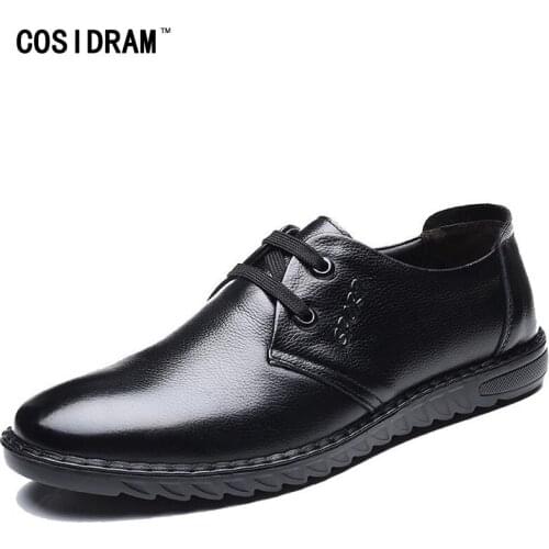 COSIDRAM Genuine Leather Men Shoes Fashion Soft Bottom Men Casual Shoes New 2018 Spring Autumn Footwear For Male BRM-910