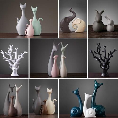 Animal Figurines Home Decoration Accessories Nordic Vintage Home Decor Crafts Ornament H