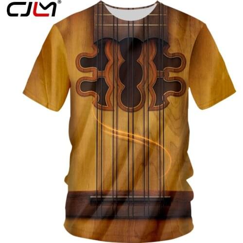 CJLM Gothic Guitar art Musical instrument Summer 3D full printing fashion t shirt print hip hop style tshirt streetwear casual